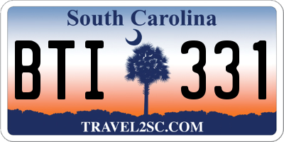 SC license plate BTI331