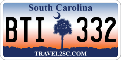 SC license plate BTI332