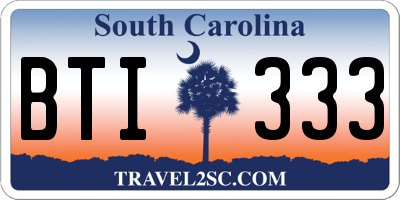 SC license plate BTI333