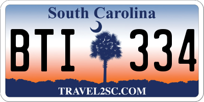 SC license plate BTI334