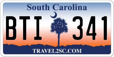 SC license plate BTI341