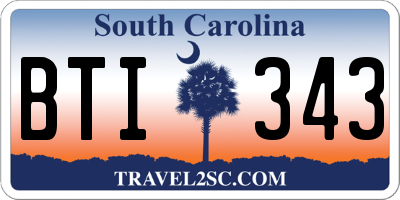 SC license plate BTI343