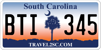SC license plate BTI345