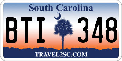SC license plate BTI348