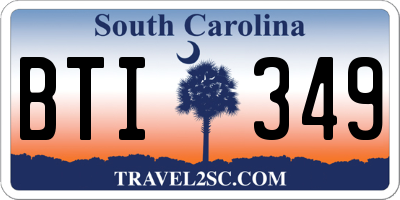 SC license plate BTI349