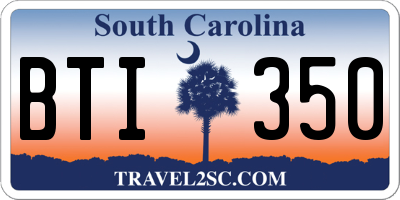 SC license plate BTI350