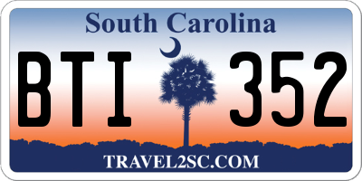 SC license plate BTI352