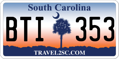 SC license plate BTI353