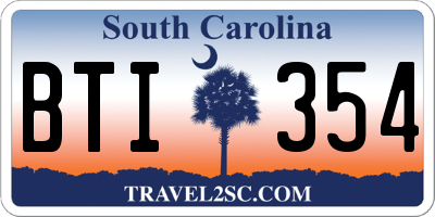 SC license plate BTI354