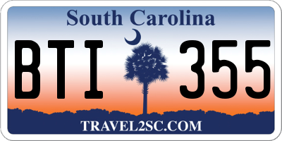 SC license plate BTI355