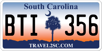 SC license plate BTI356