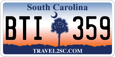 SC license plate BTI359
