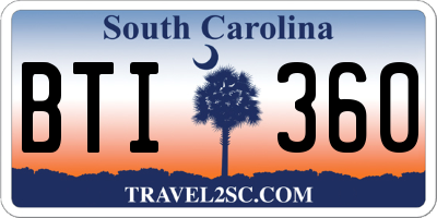 SC license plate BTI360