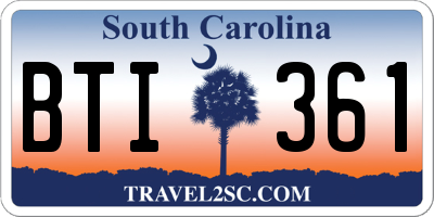 SC license plate BTI361