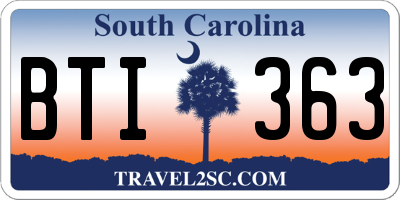 SC license plate BTI363