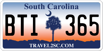 SC license plate BTI365