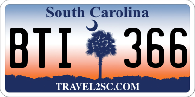 SC license plate BTI366