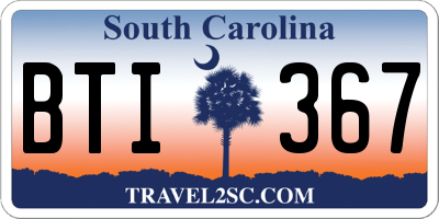 SC license plate BTI367