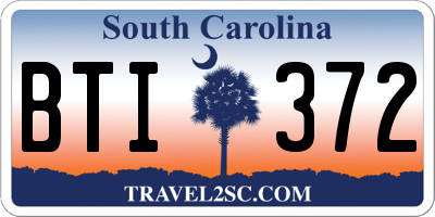 SC license plate BTI372