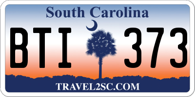 SC license plate BTI373