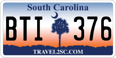 SC license plate BTI376