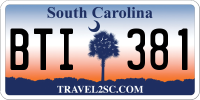 SC license plate BTI381