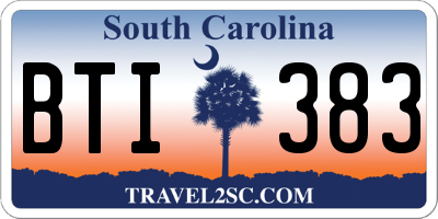 SC license plate BTI383