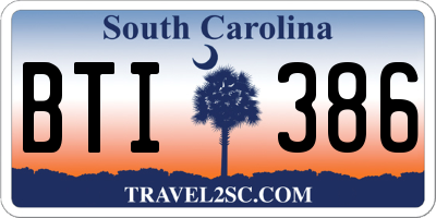 SC license plate BTI386
