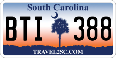 SC license plate BTI388