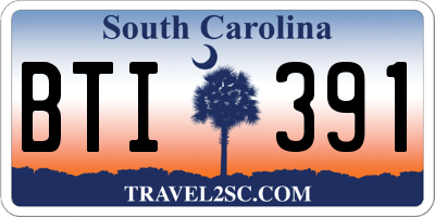 SC license plate BTI391