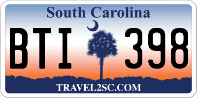 SC license plate BTI398