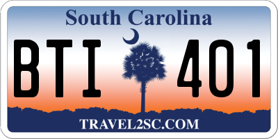 SC license plate BTI401