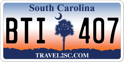 SC license plate BTI407