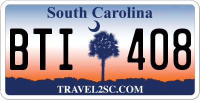 SC license plate BTI408
