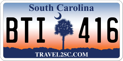 SC license plate BTI416