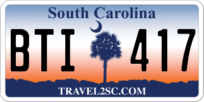 SC license plate BTI417