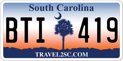 SC license plate BTI419