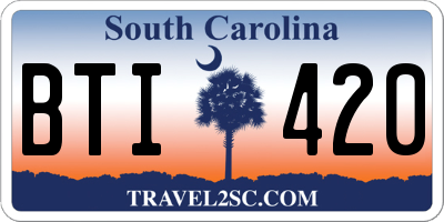 SC license plate BTI420