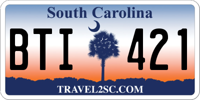 SC license plate BTI421