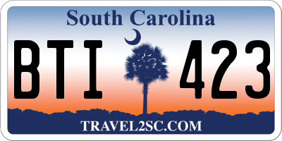 SC license plate BTI423
