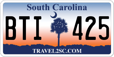 SC license plate BTI425