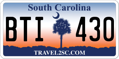 SC license plate BTI430