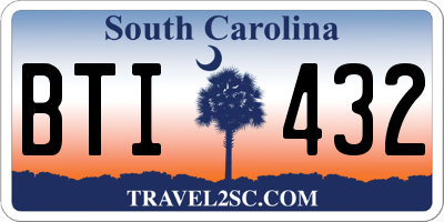 SC license plate BTI432