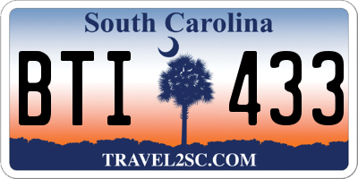 SC license plate BTI433
