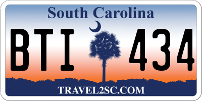 SC license plate BTI434