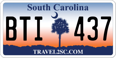 SC license plate BTI437