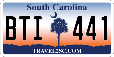 SC license plate BTI441