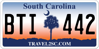 SC license plate BTI442