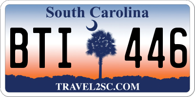 SC license plate BTI446