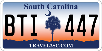 SC license plate BTI447
